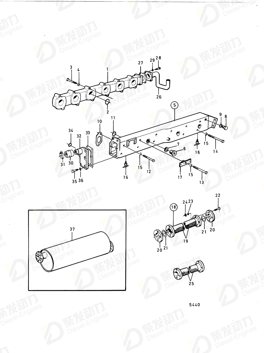 VOLVO Gasket 822554 Drawing